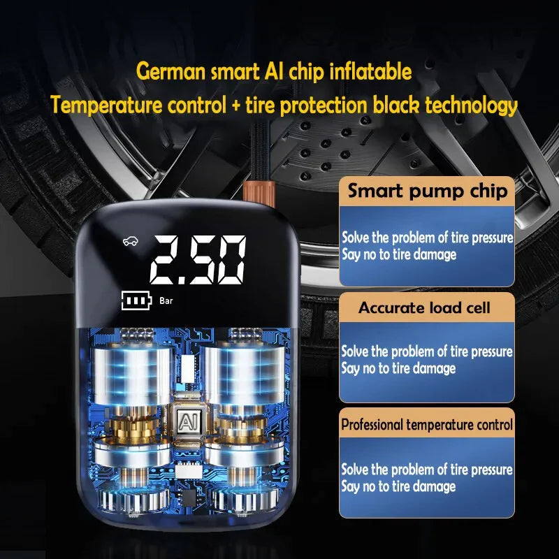 WIRELESS CAR AIR COMPRESSOR ELECTRIC TIRE INFLATOR PUMP