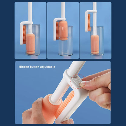 Multifunctional Rotating Double-head Long Handle  Cleaning  Brush